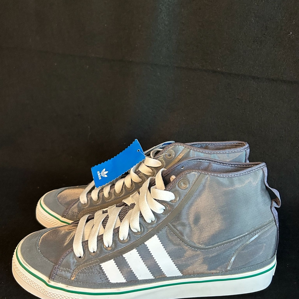 Adidas Nizza Hi ‎ Ortholite G43915 Nylon Metallic Gray Sneakers Men's Size 12